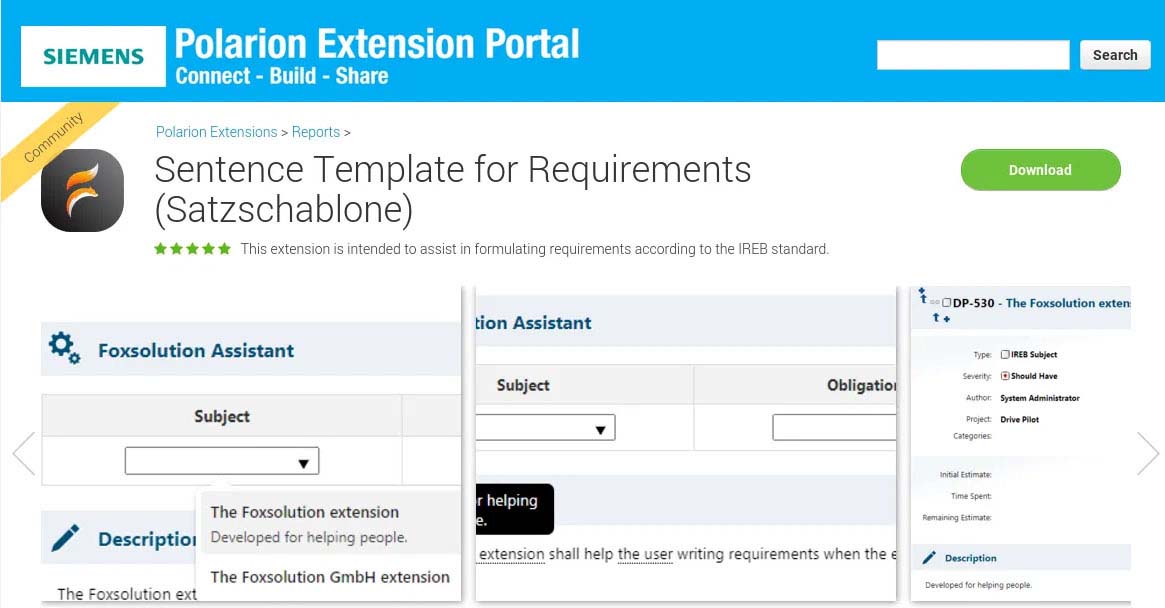 Announcing the Release of Foxsolution’s Polarion Extension: Sentence Template for Requirements
